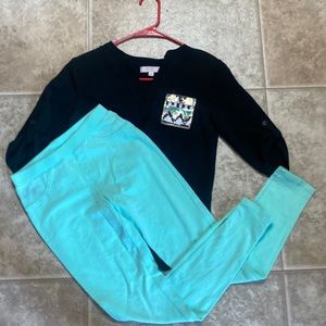 Moa Moa girls shirt with matching copper key pants